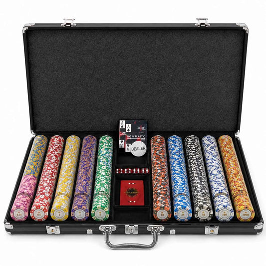 mallette de poker aluminium noire royal crown 1000 jetons 14g en Clay Composite