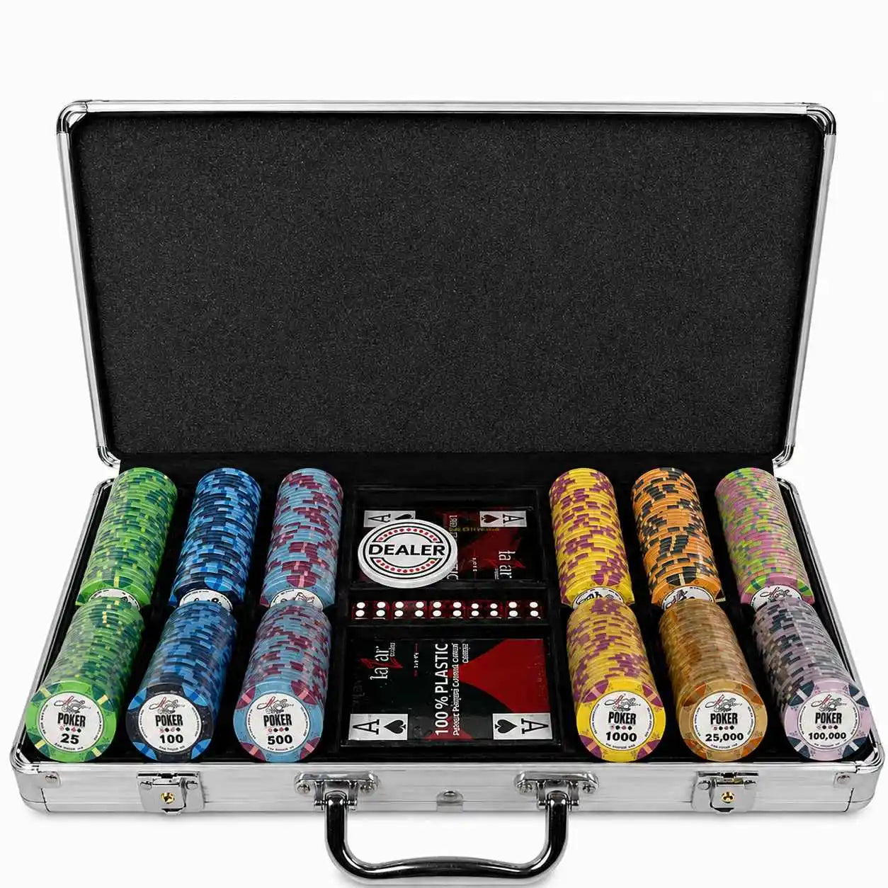 mallette de poker wsop ace high 300 jetons céramique