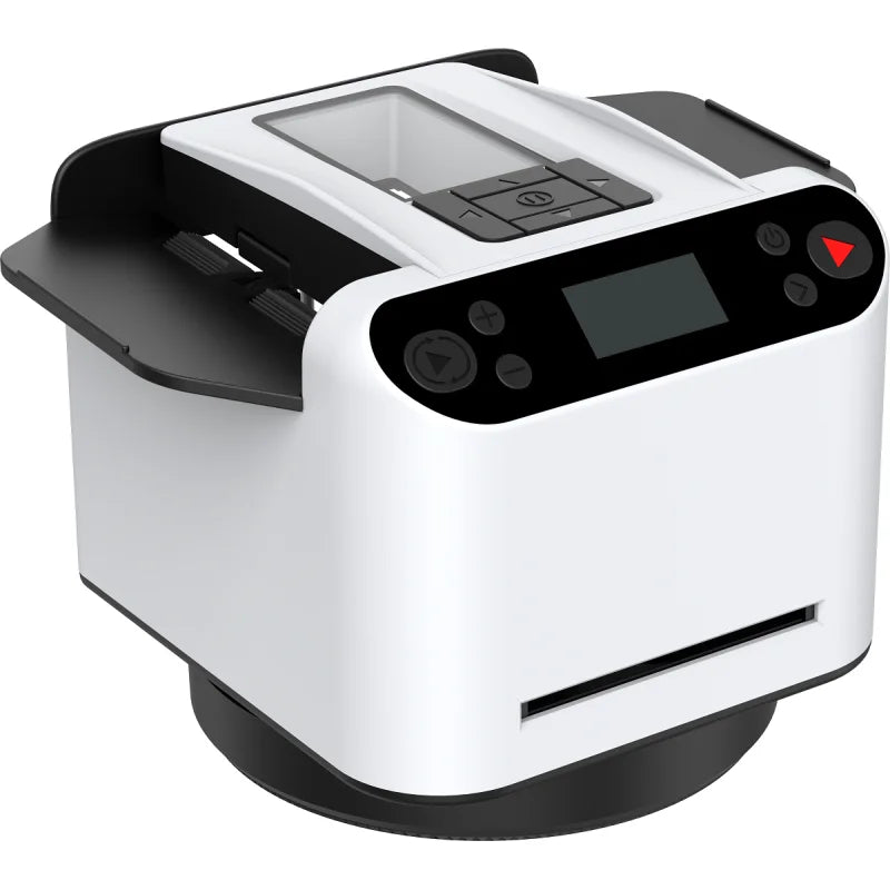 Mélangeur de carte automatique professionnel vue de profil blanc et noir