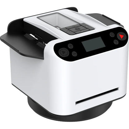 Mélangeur de carte automatique professionnel vue de profil blanc et noir