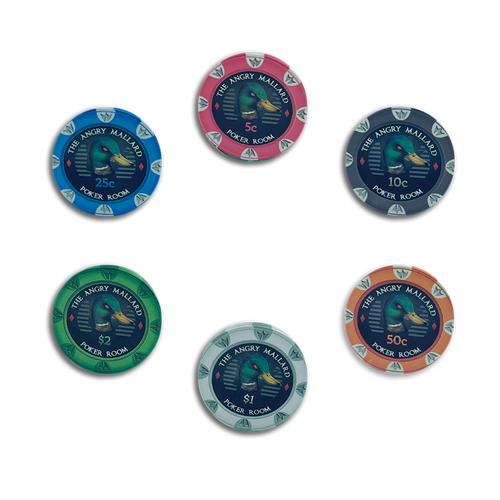 Angry Mallard Cash Game Poker Chip 300 chips
