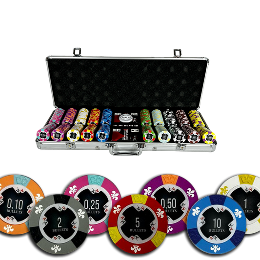 Bullets chip Cash Game 500 poker case