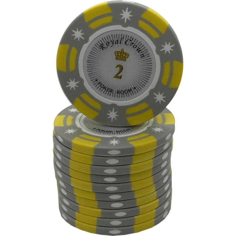 jeton poker Royal Crown 2 gris jaune