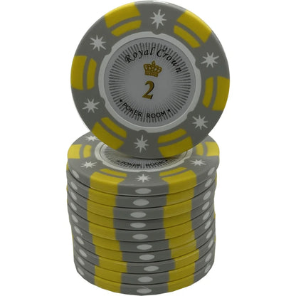 jeton poker Royal Crown 2 gris jaune