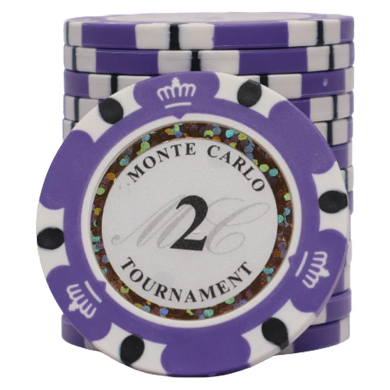 jeton de poker Monte Carlo valeur 2 couleur violet
