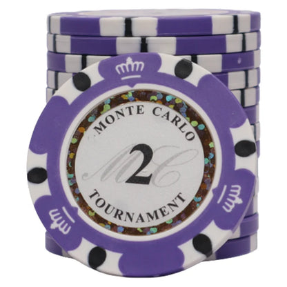 jeton de poker Monte Carlo valeur 2 couleur violet