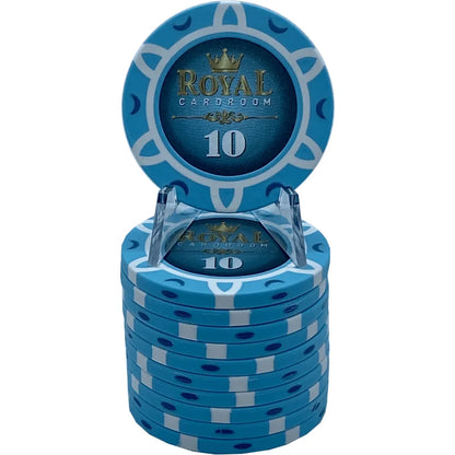 jetons de poker royal Cardroom 10 bleu clair