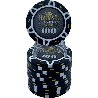jetons de poker royal Cardroom 100 noir