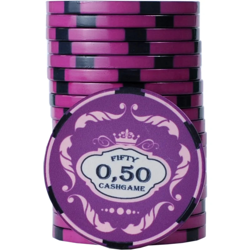 jeton ceramic crown 0,50 cts violet