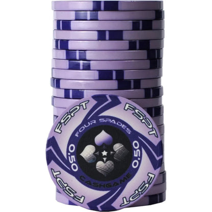 jeton de poker FSPT cash game 0,50 violet