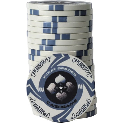 jeton de poker FSPT cash game 2 blanc