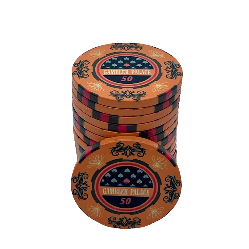 jeton poker gambler palace couleur orange valeur 50