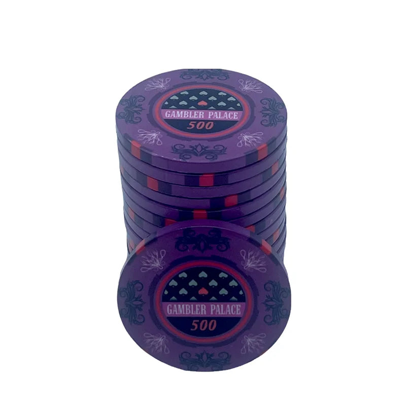 jeton poker gambler palace couleur violet et noir valeur 500