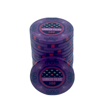 jeton poker gambler palace couleur violet et noir valeur 500