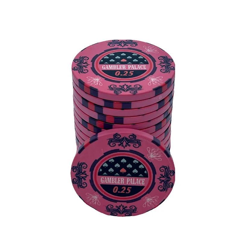 jeton poker gambler palace couleur rose valeur 0,25