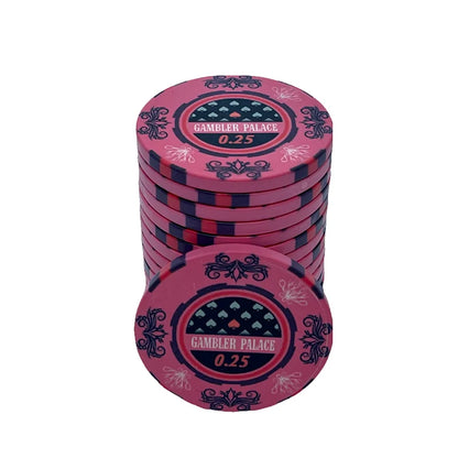 jeton poker gambler palace couleur rose valeur 0,25