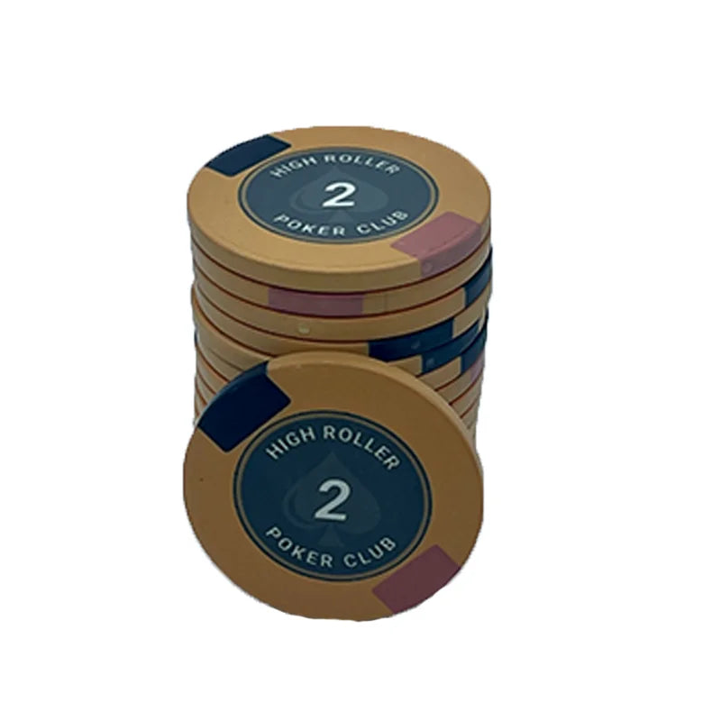 jeton de poker High Roller céramique 2 orange