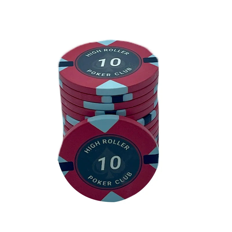 jeton de poker High Roller céramique 10 rouge