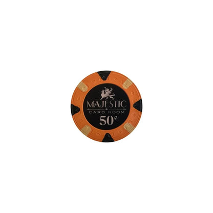 Jeton poker majestic orange 50