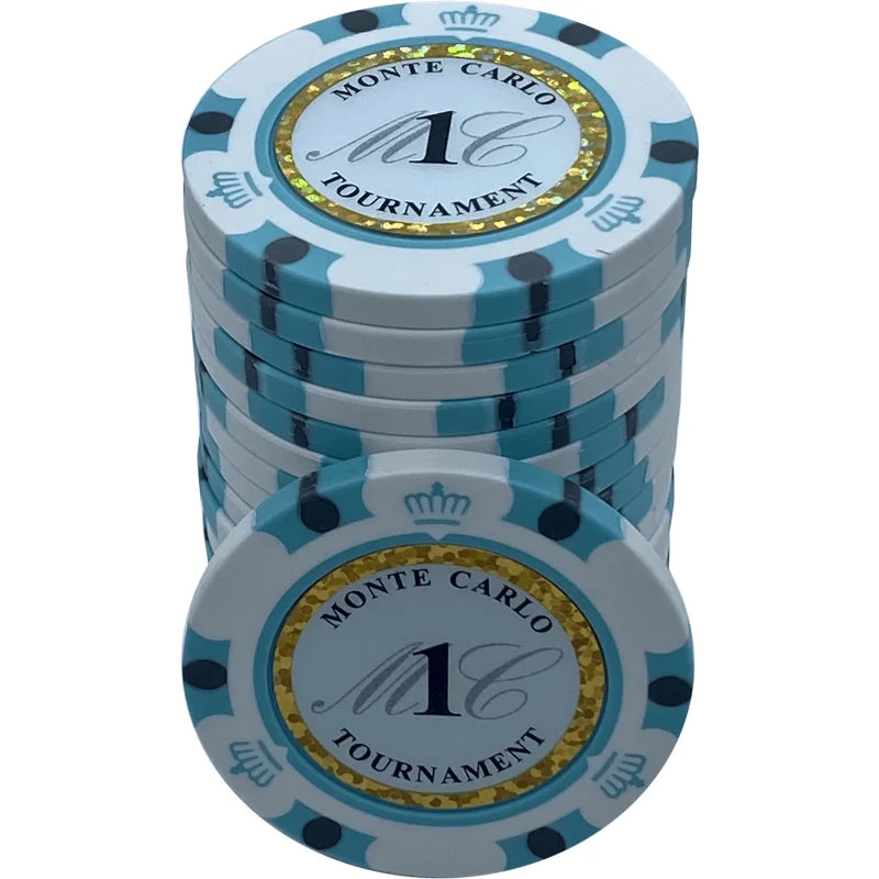 jeton Monte Carlo 1 bleu blanc