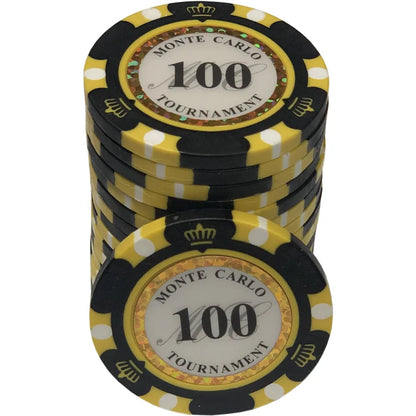 jeton Monte Carlo 100 noir jaune