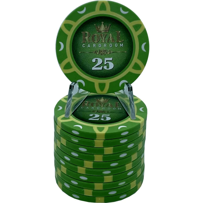 Jeton 25 vert royal cardroom