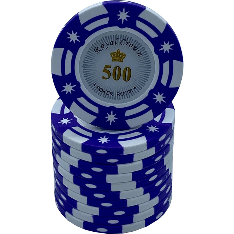 jeton poker Royal Crown 500 bleu blanc