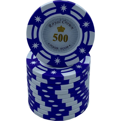 jeton poker Royal Crown 500 bleu blanc