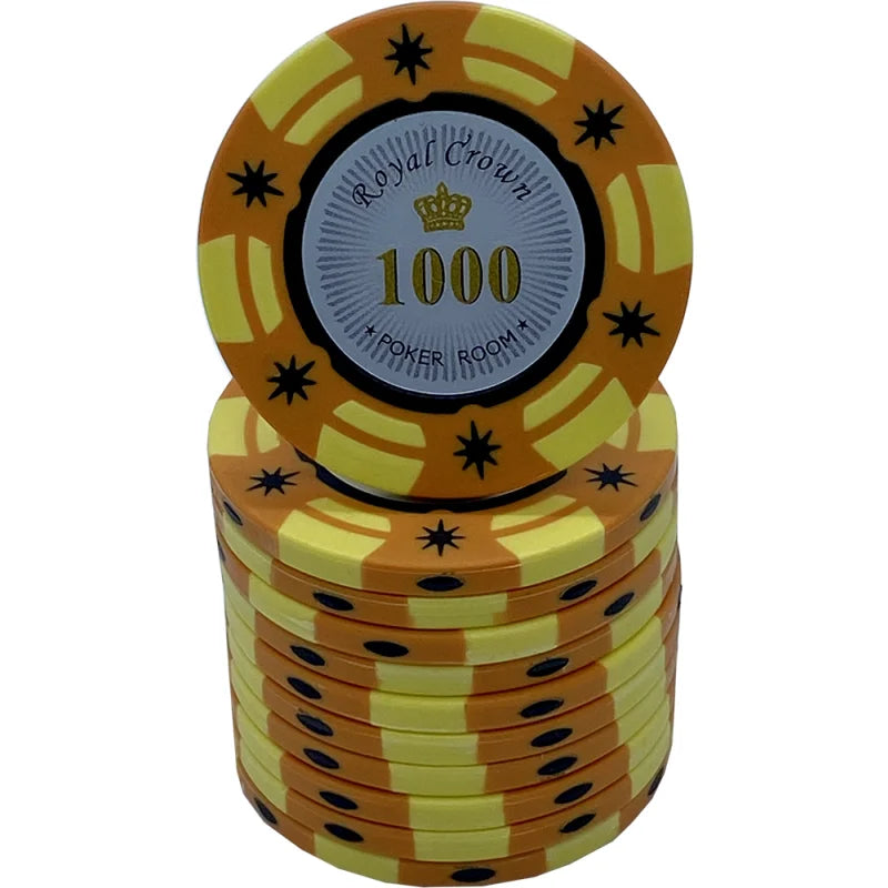 jeton poker Royal Crown 1000 JAUNE ORANGE
