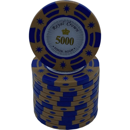 jeton poker Royal Crown 5000 orange bleu