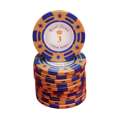 jeton poker Royal Crown 3 orange bleu
