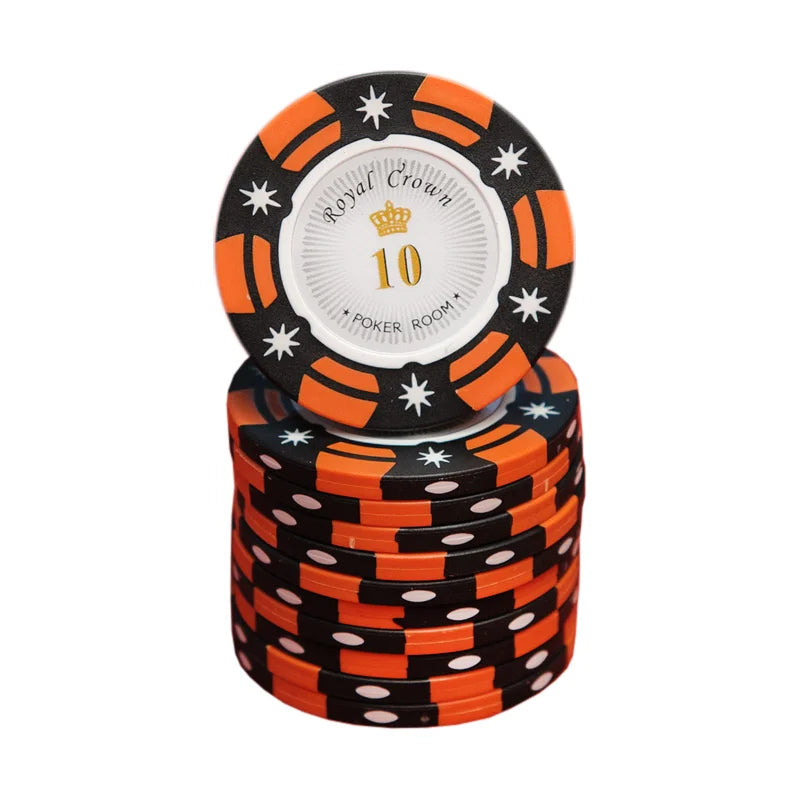 jeton poker Royal Crown 10 orange noir