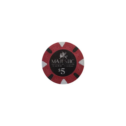 Jeton poker majestic 5$ rouge