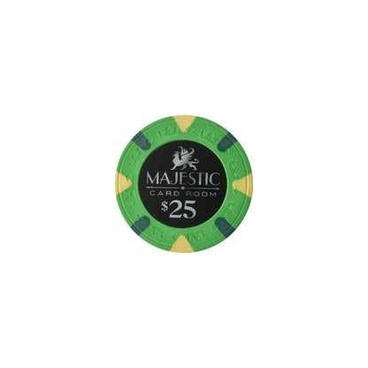 Jeton poker majestic 25$ vert 