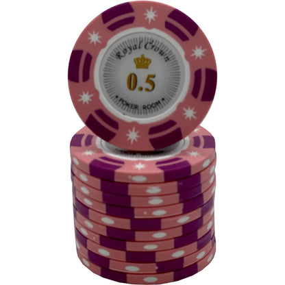 jeton poker Royal Crown 0,5 rose violet