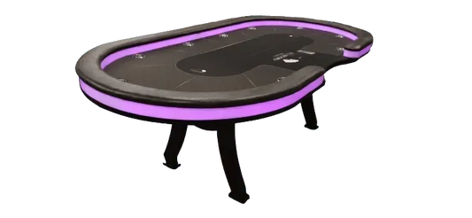 Table de poker casino led violet + cup holder