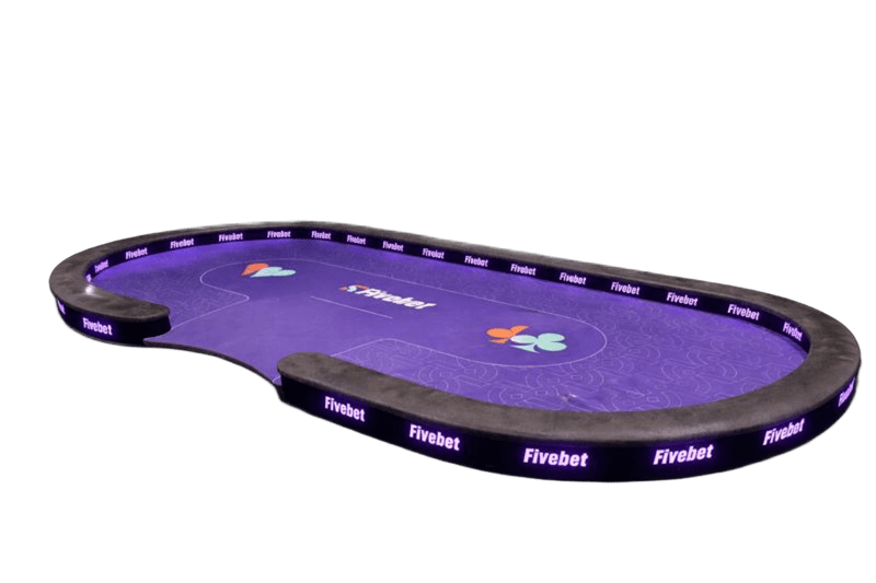 table de poker professionnelle five bet 10 joueur tapis en feutrine haut de gamme violet accoudoir en cuir noir