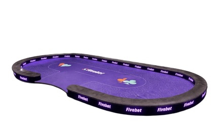 table de poker professionnelle five bet 10 joueur tapis en feutrine haut de gamme violet accoudoir en cuir noir