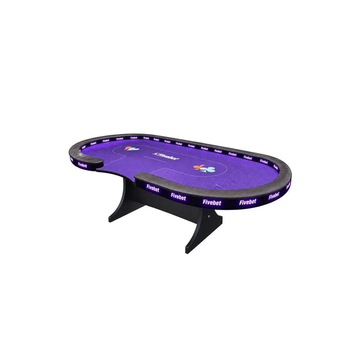 table de poker professionnelle five bet 10 joueur tapis en feutrine haut de gamme violet accoudoir en cuir noir