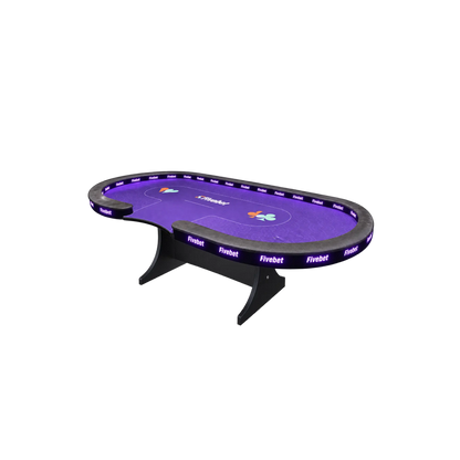 table de poker professionnelle five bet 10 joueur tapis en feutrine haut de gamme violet accoudoir en cuir noir