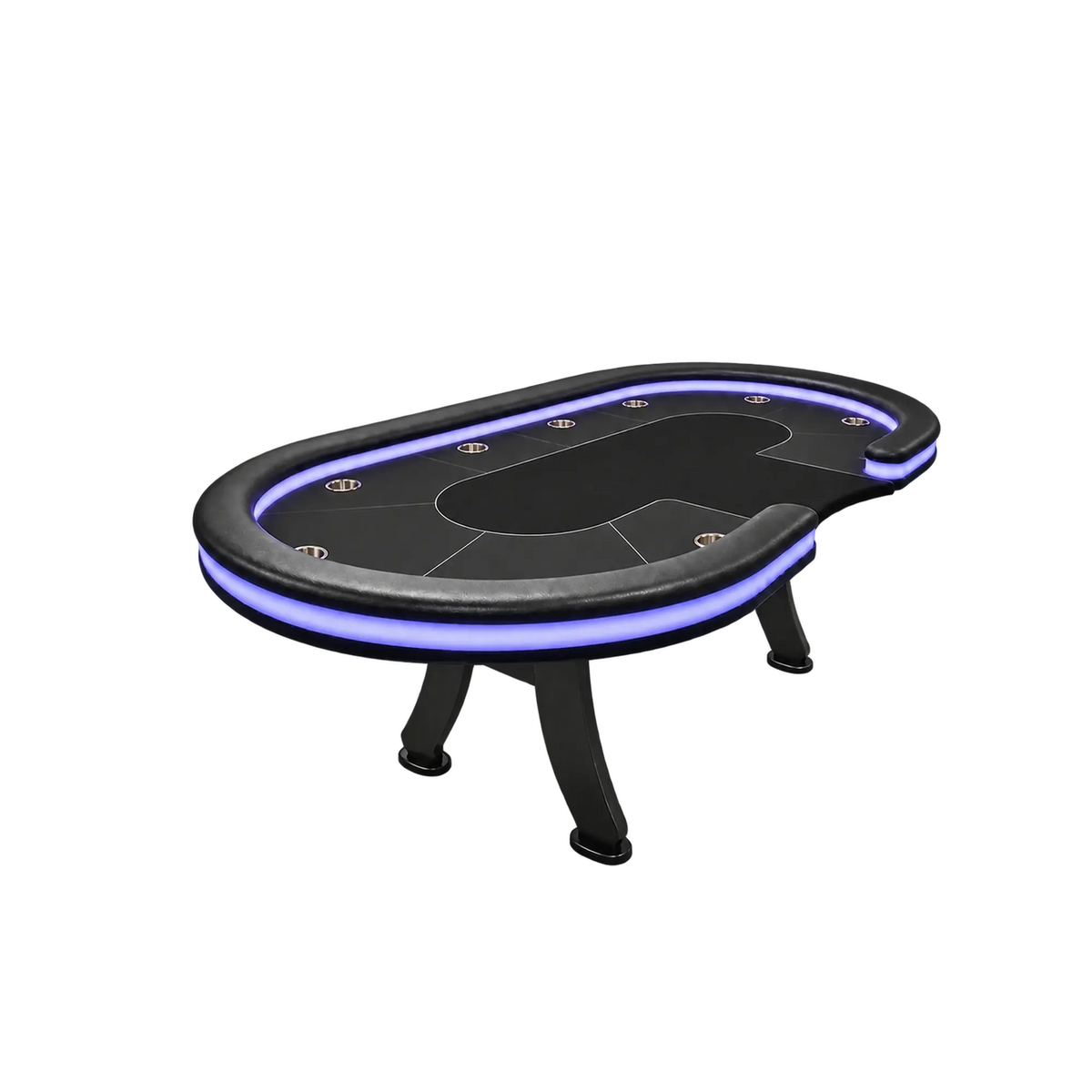 Table de poker casino led violet + cup holder