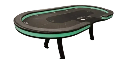 Table de poker casino led vert + cup holder