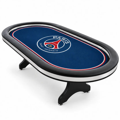 table de poker 10 joueur avec led tapis bleu paris saint germain