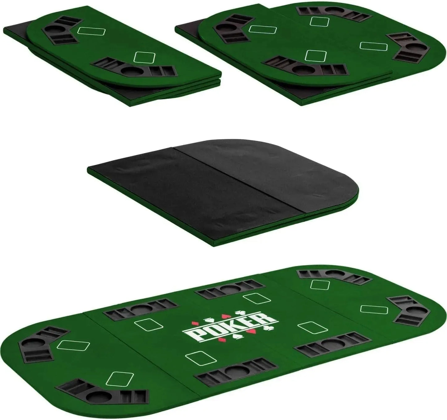 Support De Poker Pliable Straight Pour Jusqu'À 8 Joueurs, Dimensions 160X80 Cm, Plateau MDF, 8 Porte-Boissons, 8 Chiptrays