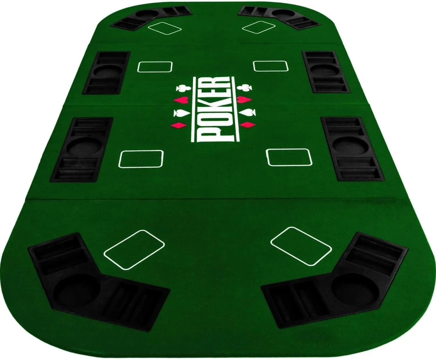 Support De Poker Pliable Straight Pour Jusqu'À 8 Joueurs, Dimensions 160X80 Cm, Plateau MDF, 8 Porte-Boissons, 8 Chiptrays