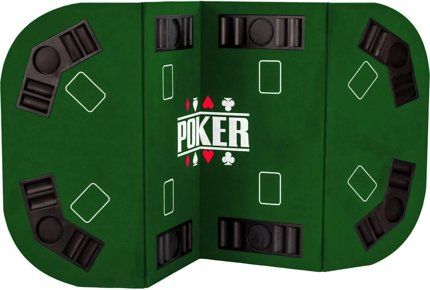 Support De Poker Pliable Straight Pour Jusqu'À 8 Joueurs, Dimensions 160X80 Cm, Plateau MDF, 8 Porte-Boissons, 8 Chiptrays